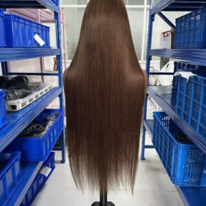 Hazel – Luxury Chocolate Brown Straight Human Hair Wig