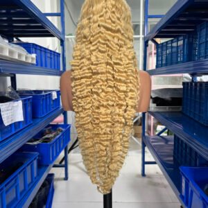 Amara 613 Blonde Burmese Curly Human Hair Wig